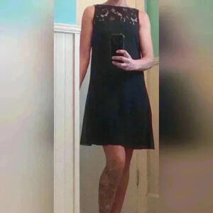 NWT Chaps Formal Little Black Dress, Size 2, Lace Detail